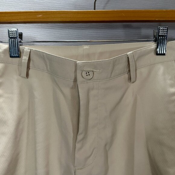 Puma Shorts Boys Large Tech Shorts Beige Srtetch Pockets Bermuda Logo - Picture 2 of 6